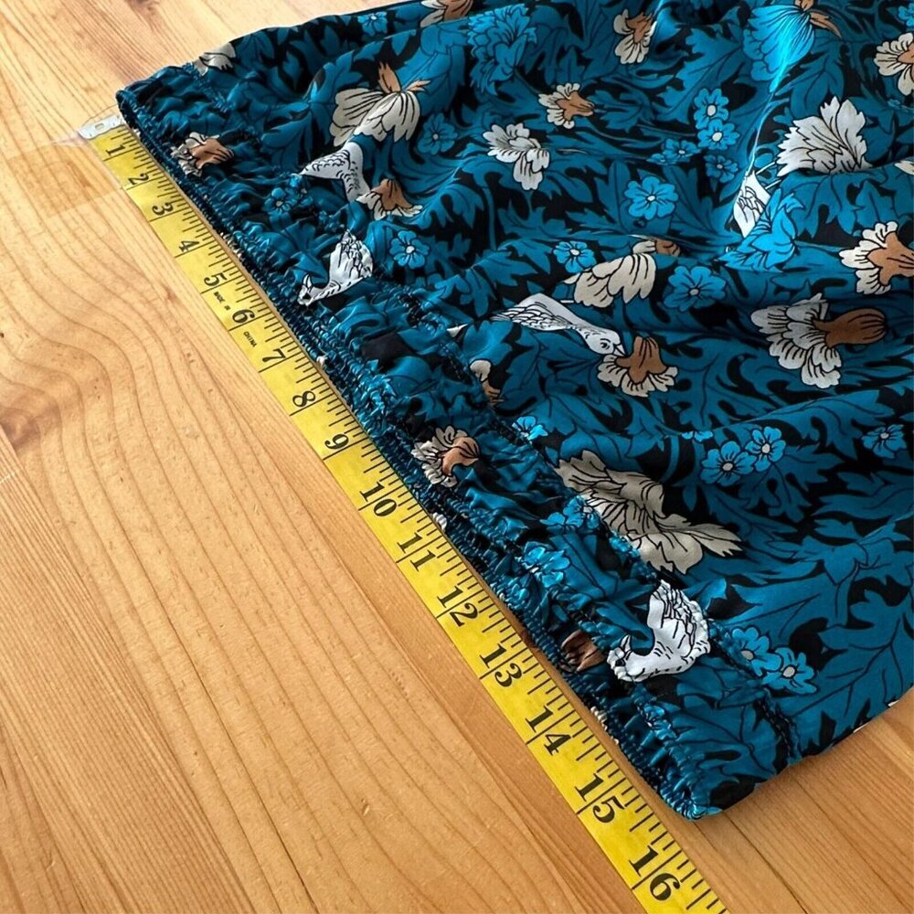 Ann Taylor Pajama Women L Blue Floral & Bird Pajama Top Pant Set Sleep - Picture 8 of 16